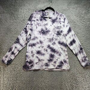 Victorias Secret Shirt Womens Large PINK Purple Tie-Dye Long Sleeve Tee